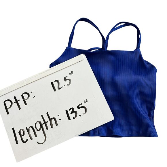 Carbon38 Ribbed Cami Bra Blue - Picture 10 of 10